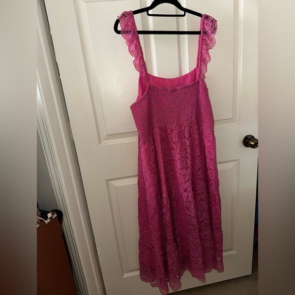 Arula Vibrant Pink Lace sleeveless maxi Dress B 2X spring summer vacation - Picture 6 of 9